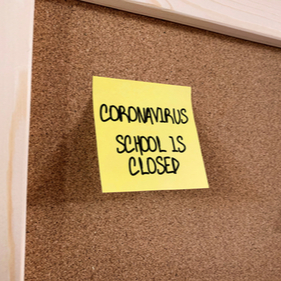 school closed for coronavirus post-it
