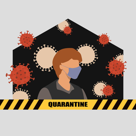 man in quarantine at home